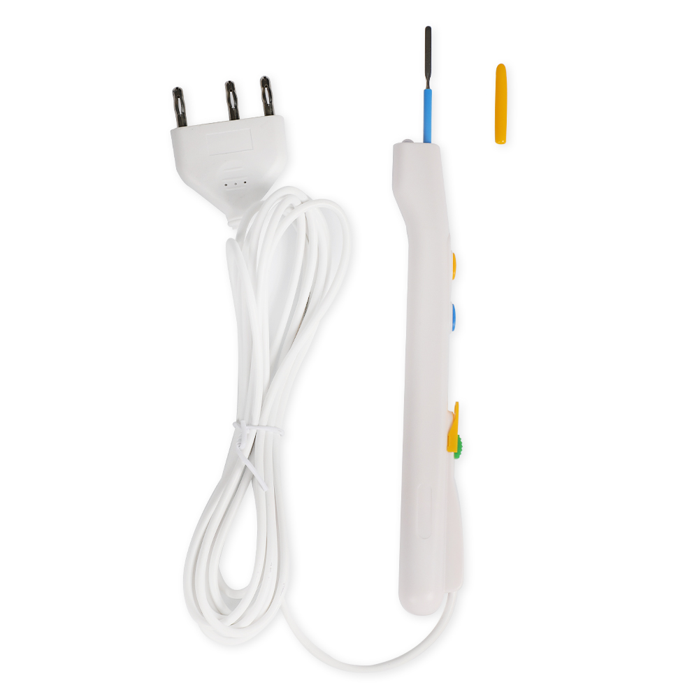 Crayon à électrode chirurgicale jetable extensible en acier inoxydable à lame plate de 180 mm avec éclairage LED