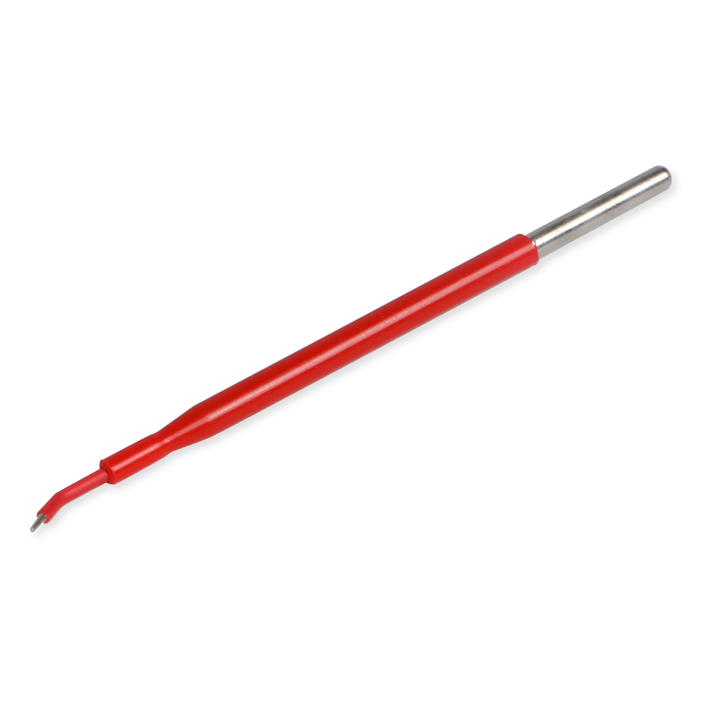 Lame électrochirurgicale en acier inoxydable à tête tranchante de 67 mm avec pointe émoussée de 0.5 courbée à 145°